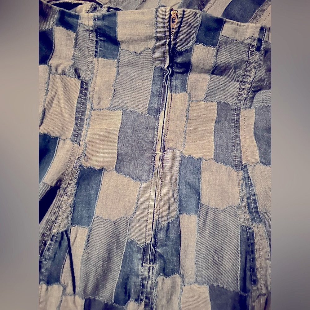 Denim Bodycon Tube Dress, Indigo Patchwork, HOT Hot item Size XS, XXS - Picture 10 of 12